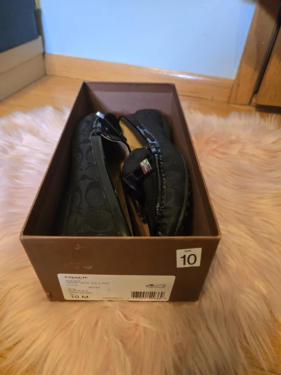 Coach Black Signature Patent Trim Loafers for Women - Picture 5 of 6